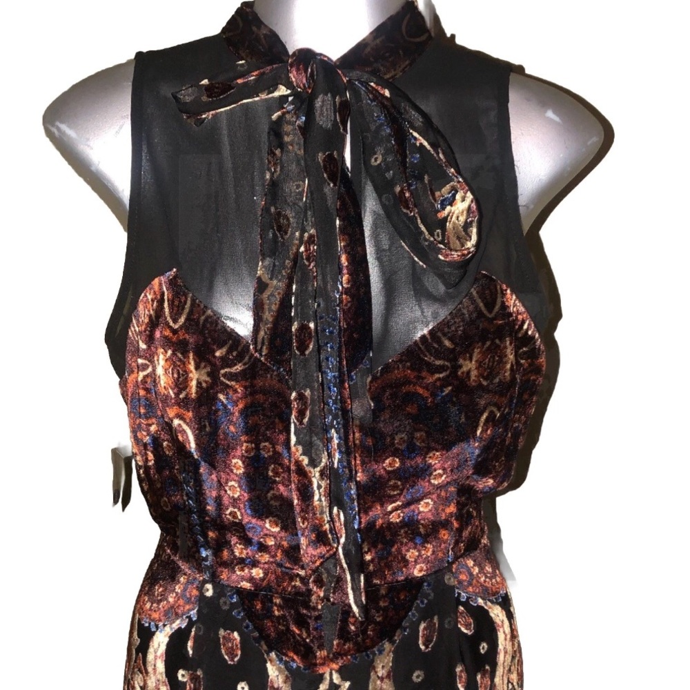 Free People Hands to Hold Velvet Paisley Maxi Dress size6 - Picture 8 of 8
